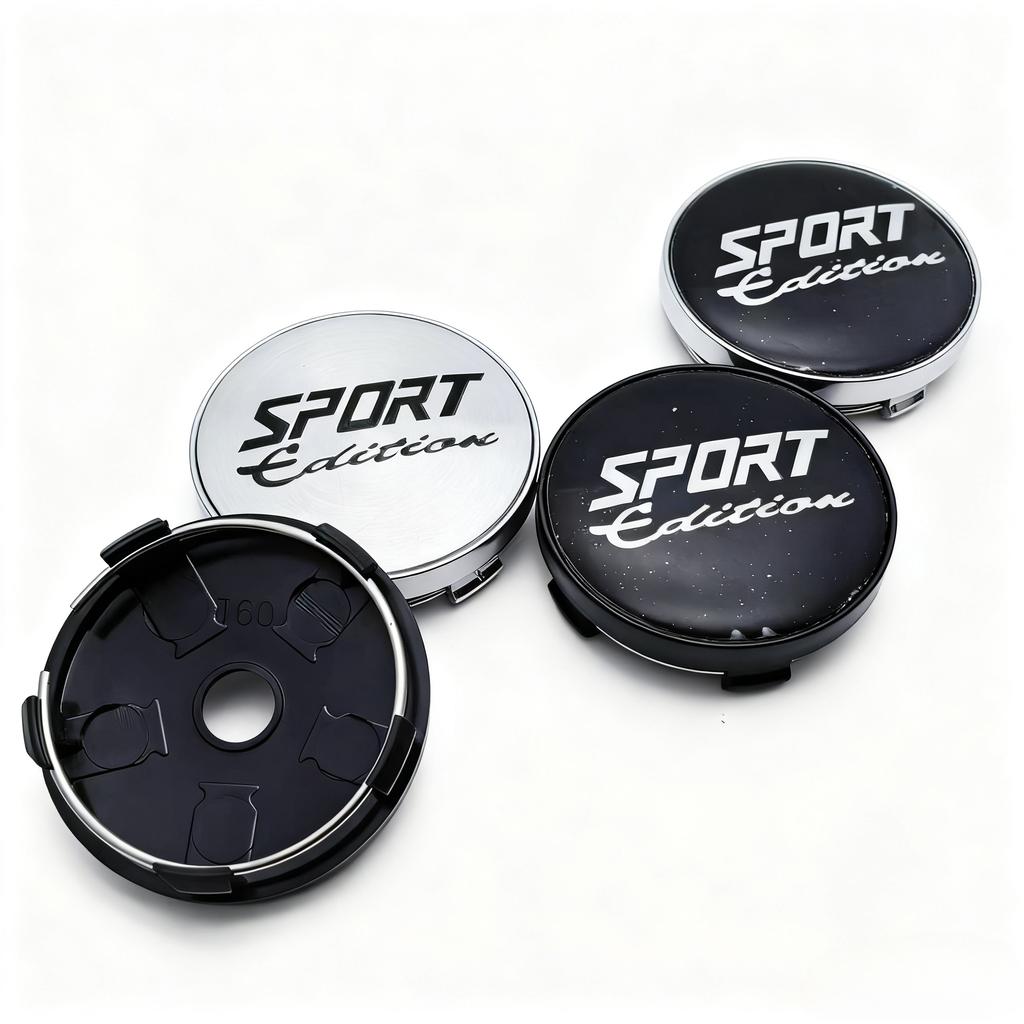 4pcs SPORT Edition Logo Emblem Car Wheel Center Caps 60mm 56mm Wheels Hub Centre Cap Rim Hubcaps Cover Replace Car Accessories