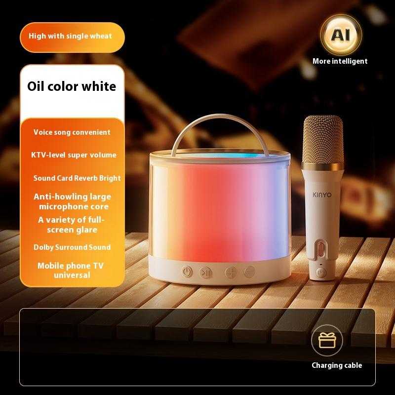 Mini K-song Stereo All-in-one Machine, High Sound Quality, Double Wheat Joint Singing, Long Battery Life, Portable Portable Bluetooth Stereo