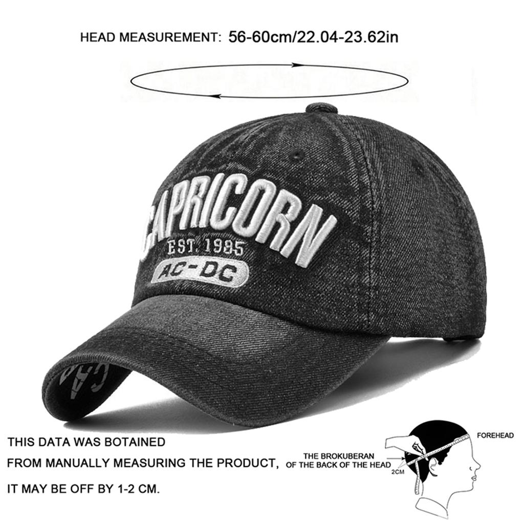 Unisex CAPRICORN Letter Embroidery Baseball Caps Outdoor Adjustable Spring and Autumn Casual Sunscreen Hat
