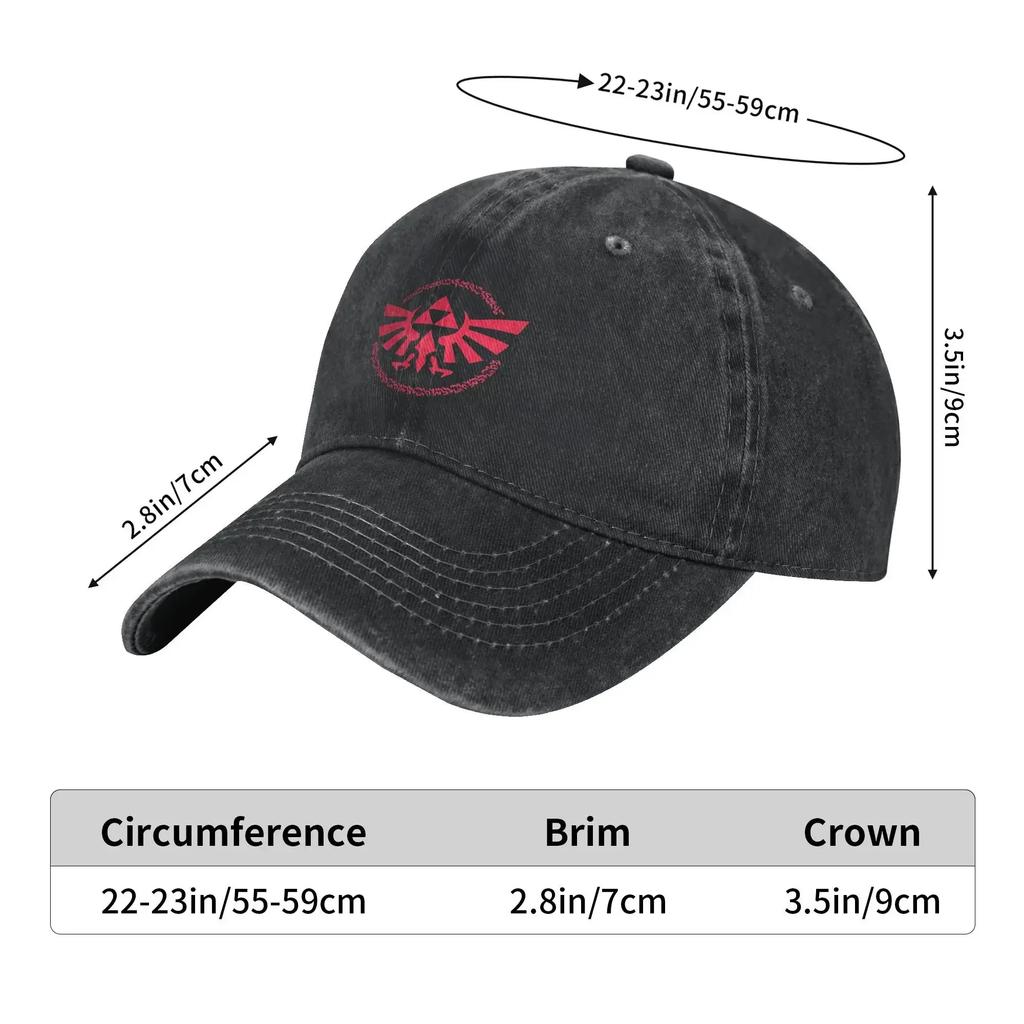 Zelda Legends logo Sun Baseball Cap  Fashion Men Adult Washed Trucker Hat Sunscreen Tennis Skate Baseball Caps Birthday Gift