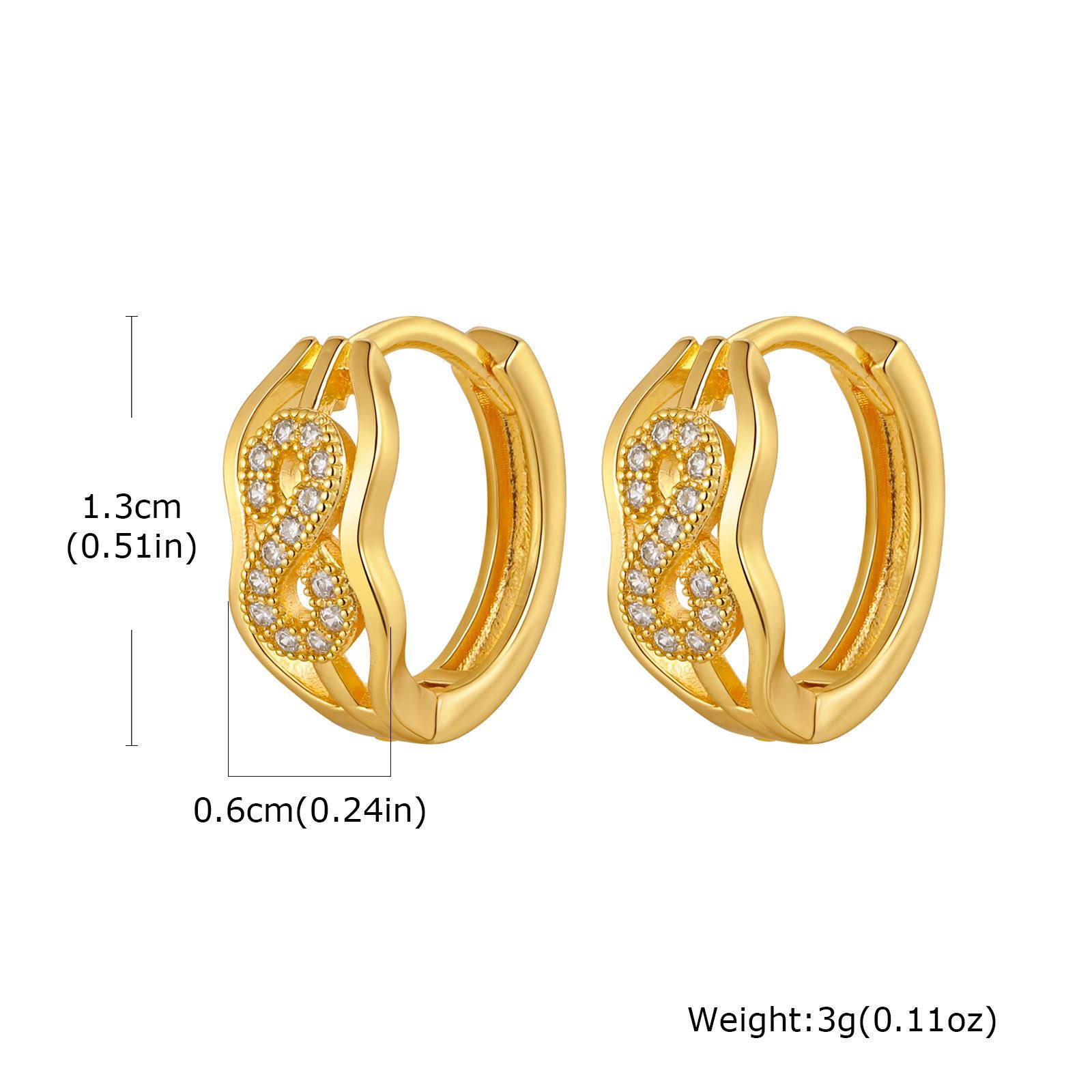 

Wind copper inlaid zircon earrings, earrings, popular fashion accessories, female Hua Lanxin EBD-499