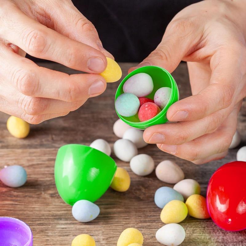 50/10Pcs Fillable Easter Eggs Opening Empty Plastic Egg Toys Colorful Candies Gift Packaging Boxes Easter Party Home Decorations