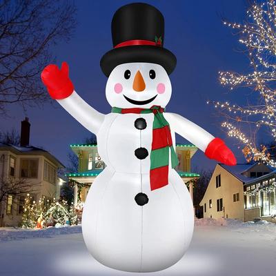 8 FT Inflated Snowman with LED Lights Christmas Inflatables Snowman Outdoor Yard Decorations Christmas Blow Up Decoration Set