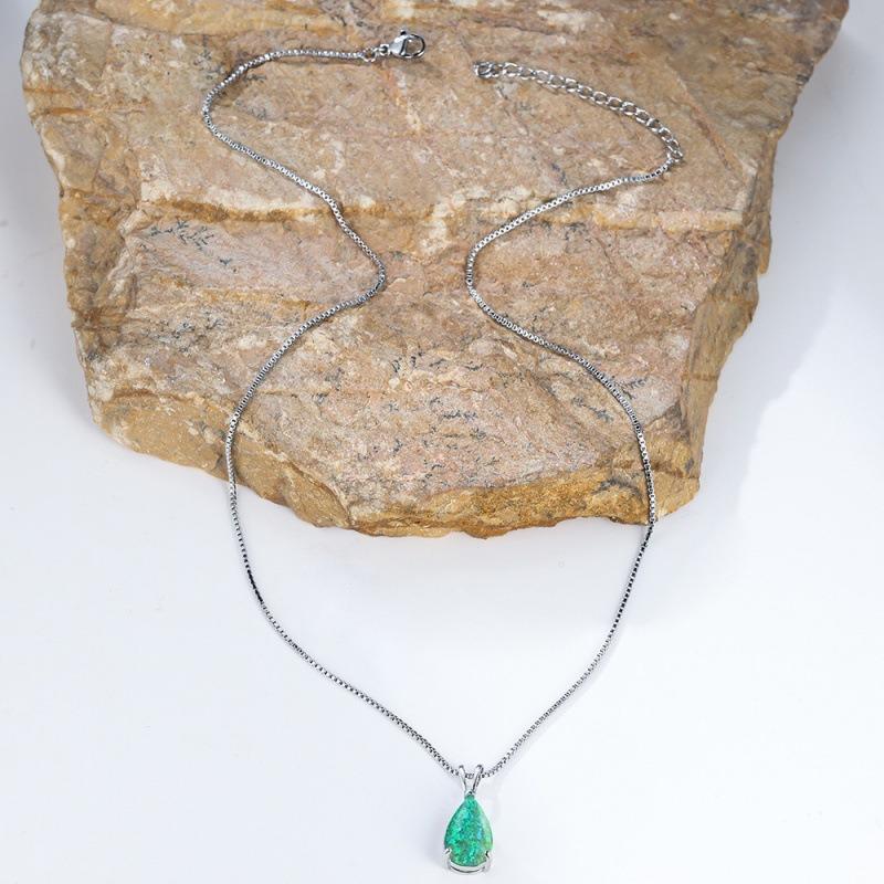 Wish Hot Sale Water Drop Opal Pendant Necklace Femininity Versatile Niche Jewelry