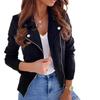2025 Autumn/Winter Women's Zipper Suede Short Jacket with Turn-Down Collar