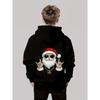 Santa Claus 3D printed boys' casual long sleeved hoodie, boys' novelty hoodie