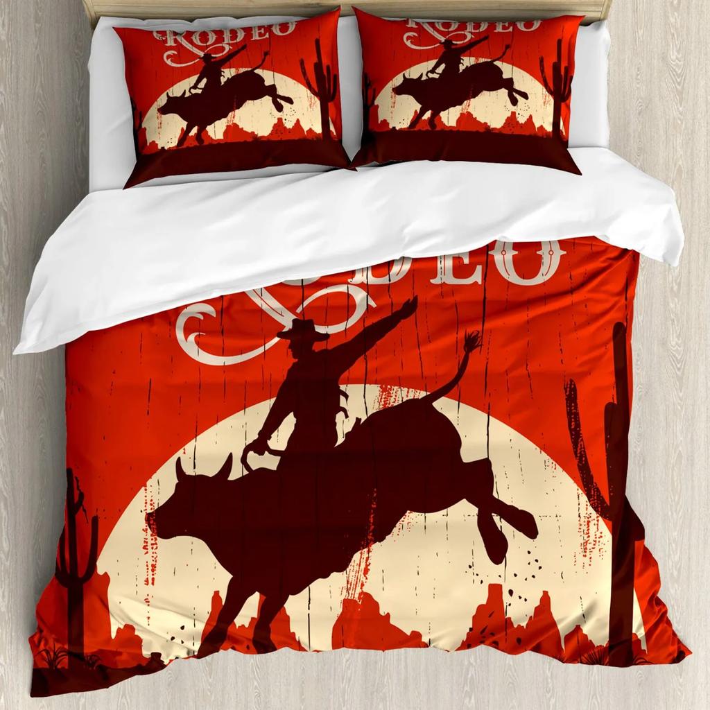 Western Duvet Cover Set American Cowgirl Leather Boots Rustic Wild West Theme Cultural Double Queen King Polyester Qulit Cover