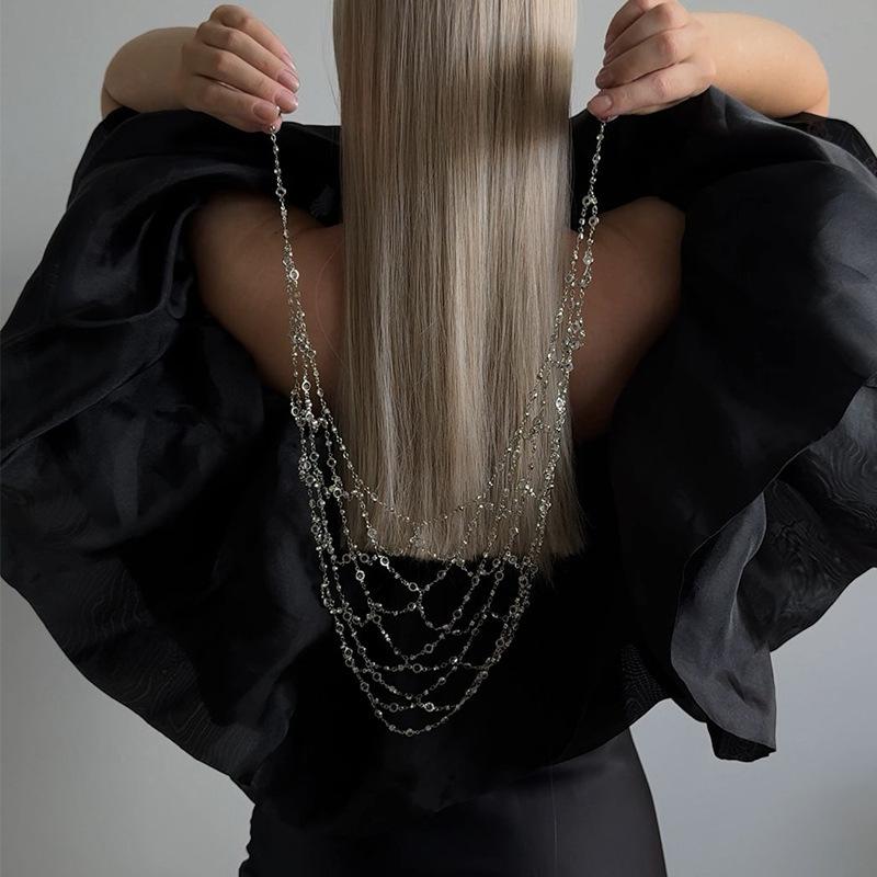 Mesh Fairy Hair Chain Atmosphere Pearl Headdress Bridal Versatile Accessories Hair Chain