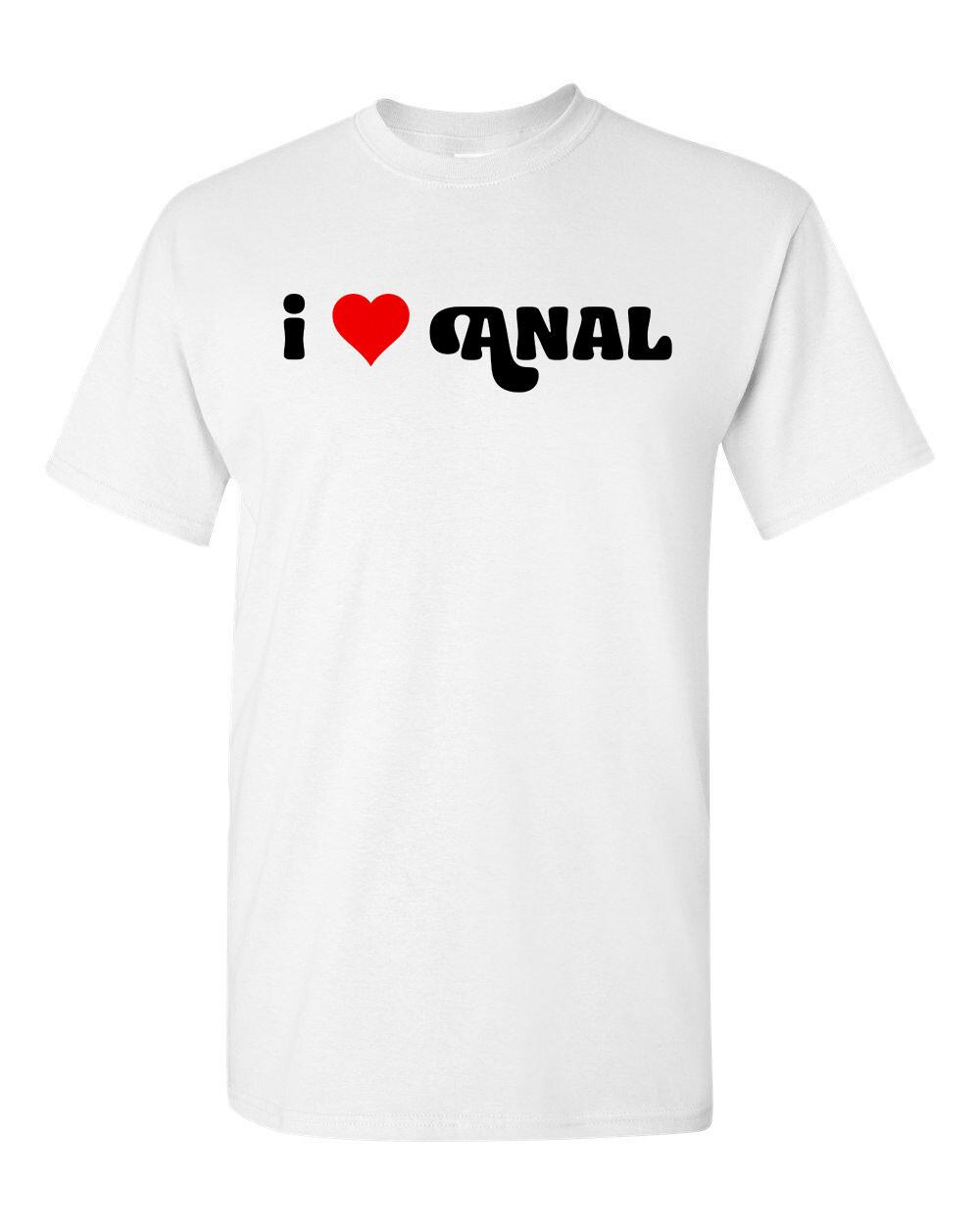 Unisex Tee T-shirt 100% Cotton Novelty 70 s I Love AN@L Funny Biker M