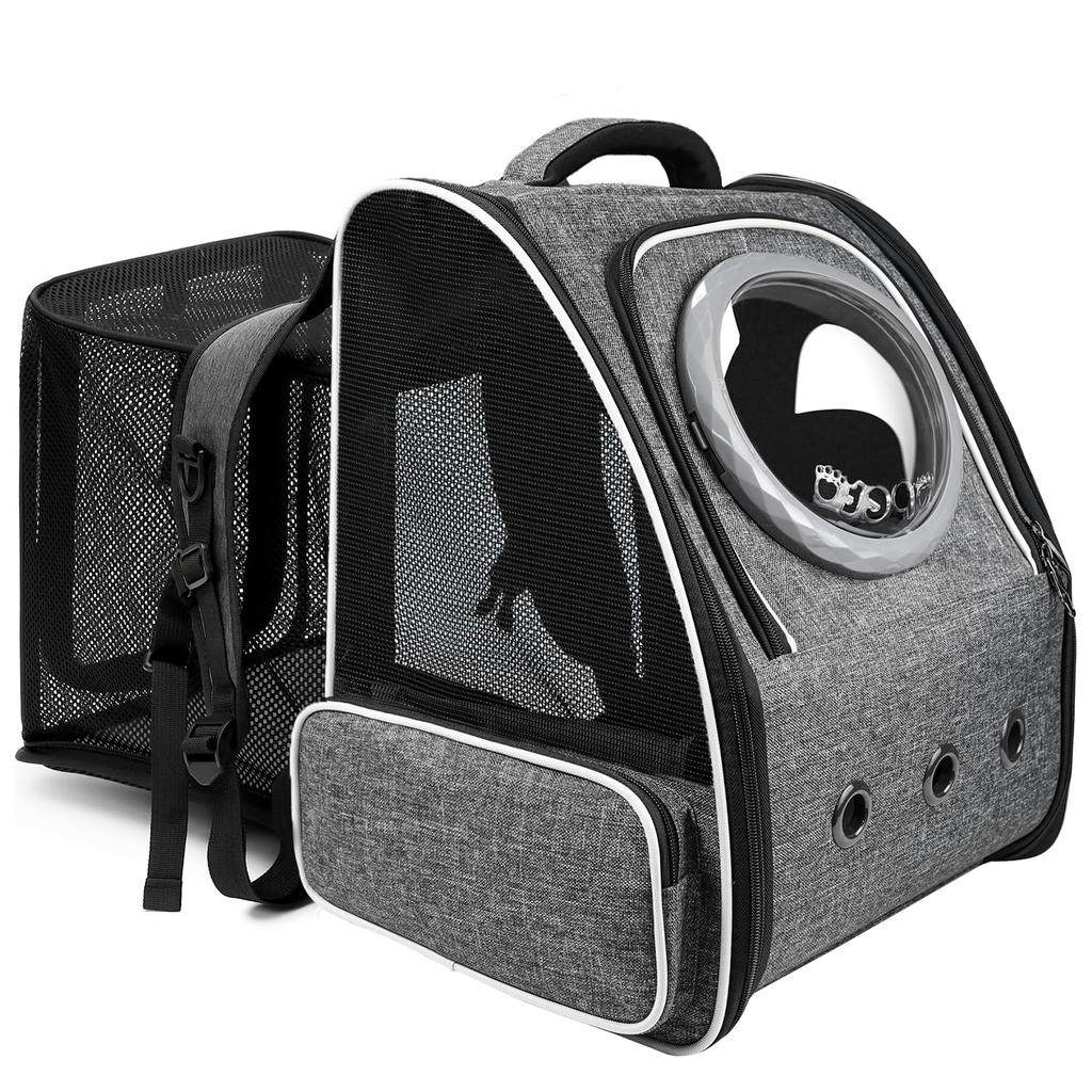 Okiki Expandable Pet Carrier for Dogs and Ideal for Hospital and Disaster Large Spaceship Design with Two Windows and Curtains for Small Dogs and Cats