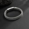 SHIXIN Trendy Stainless Steel Cuban Chain Bracelet Men Simple Titanium Steel Magnetic Buckle Wide Bangle Hip-hop Street Jewelry