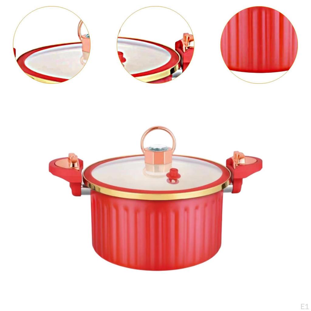 Micro Pressure Pot Stockpot 8L Cookware with Lid Gas Induction Stoves Stewing Boiling Soup