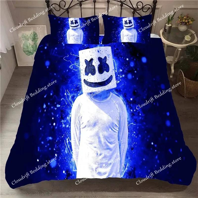 Hip Pop Music Marshmello Bedding Sets Bed Cover Comforter Duvet Cover Pillow Case Kids Adult Bedroom Decoration026