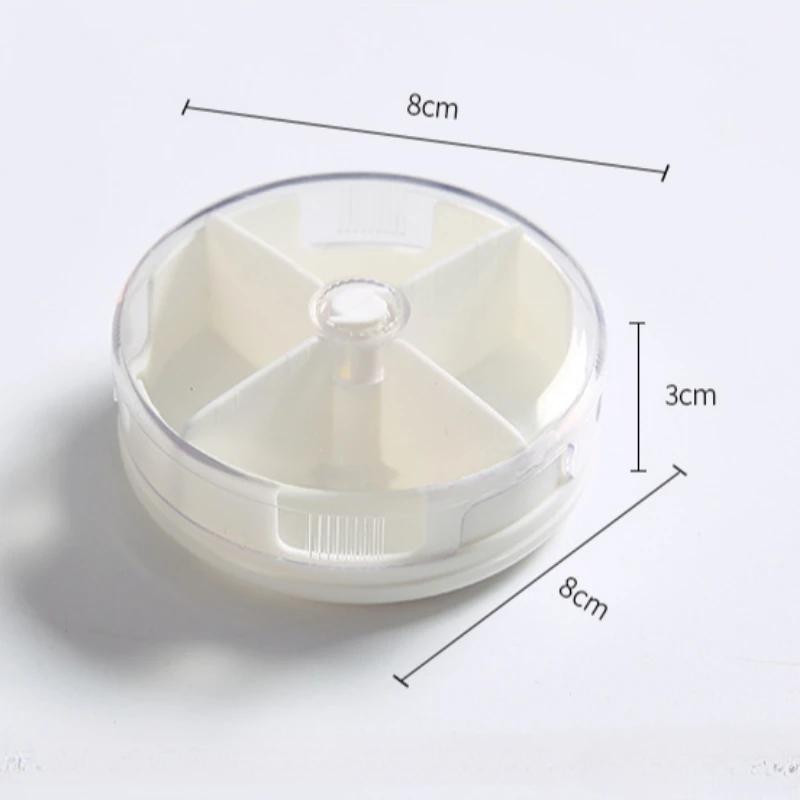 

1pc Mini Travel Pill Organizer, 4 Compartment Portable Case for Daily Medicine, Compact & Space Saving Design, Medicine Box