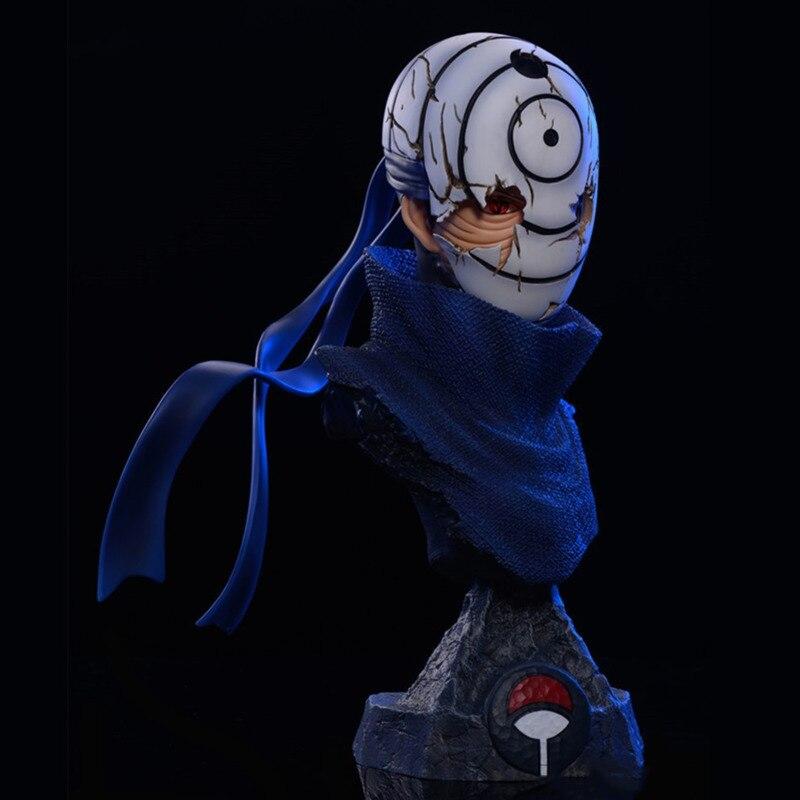 Uzumaki Naruto Shippuden Anime Figurine Model Uchiha Sasuke Half Body Action Figure Obito 18cm  Statue Collection Toy Figma