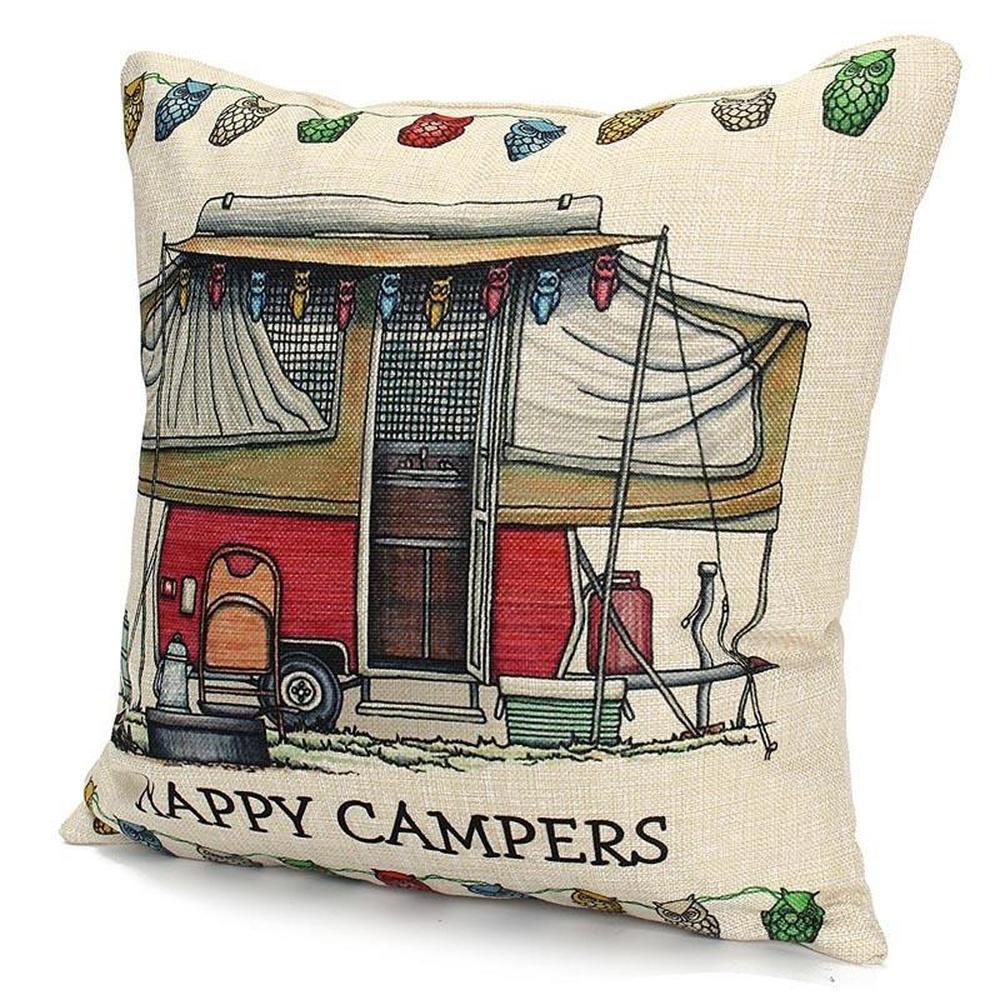 Potahy na polštář Happy Campers Pouzdro na polštář Camper Povlak na polštář do auta