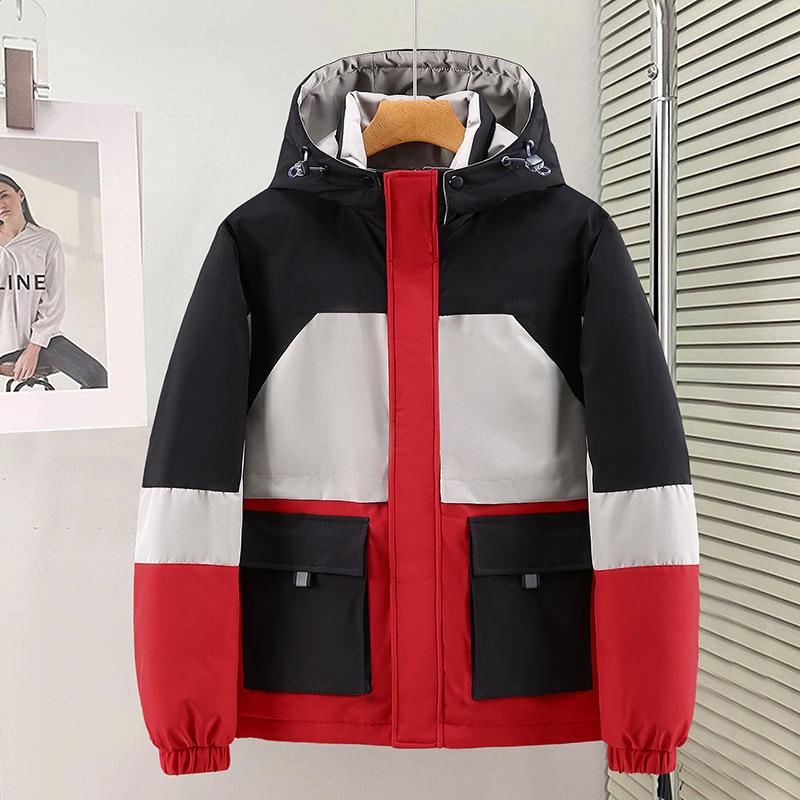 Men's Hooded Standing Collar Cold Resistant Winter Jacket Thickened Warm Lightweight Casual Loose Comfortable Cotton Jacket Punching Jacket