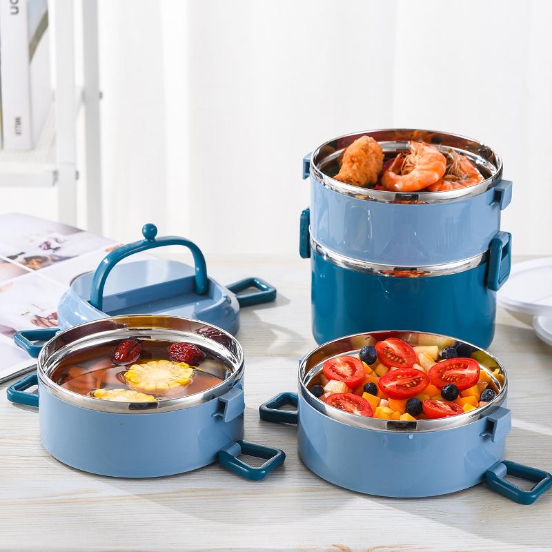 3 Layer Insulated Lunch Box 304 Stainless Steel Leakproof Large Capacity Bento Container Gift for Students Office Workers