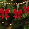 5Pcs Bow Christmas Decorations, Holiday Christmas Tree Hangings, Gift Packaging Decoration Accessories