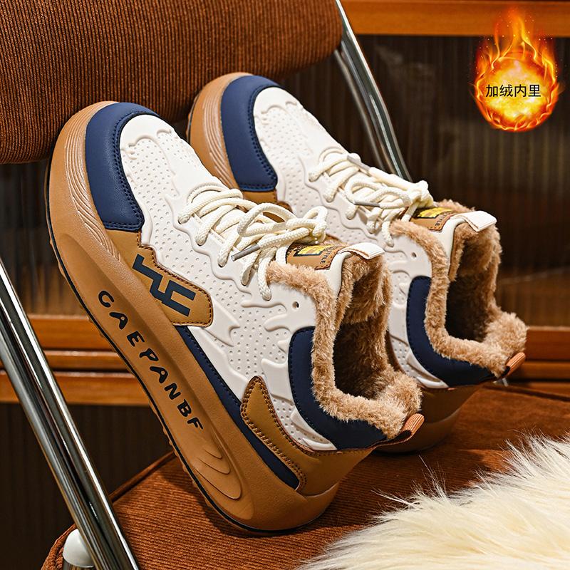 Mode CYYTL Pelz Warme Winterschuhe Herren Sneaker Lässig Outdoor Plateau Leder Sport Wandern Designer Luxus Tennis Loafer Schneestiefel