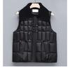 Cotton Vest Women's Winter New Stand-up Collar National Style Buckle Knitted Lapel Sleeveless Cotton Vest Outer Vest