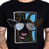 Cool Goat Wearing Sunglasses Funny Graphic Tee Animal Lover Farm Humor Shirt.