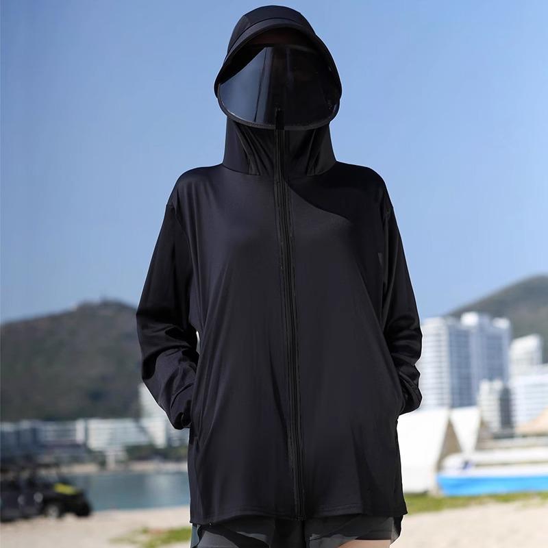 Women's UPF 50+ Detachable Large Brim Sun Protection Jacket - Ice Silk, Breathable, Spring/Summer Sunscreen Clothing