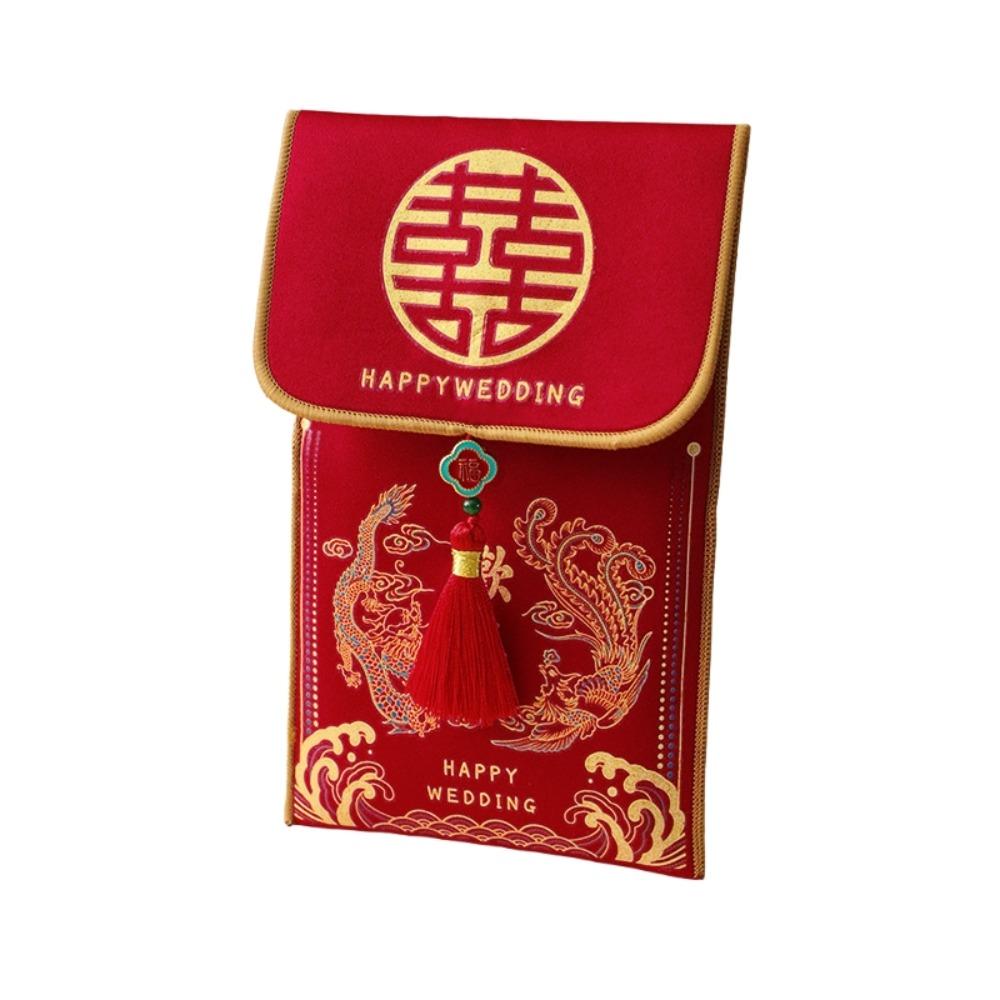 Brocade Cloth Tassel Brocade Red Envelope New Year Money Bag  Chinese Wedding