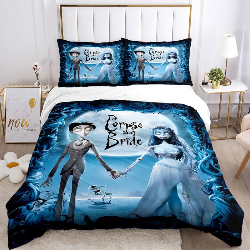 3pcs Corpse Bride Duvet Cover Set - Includes 1 Duvet Cover and 1/2 Pillowcases (No Insert) Yy251107157