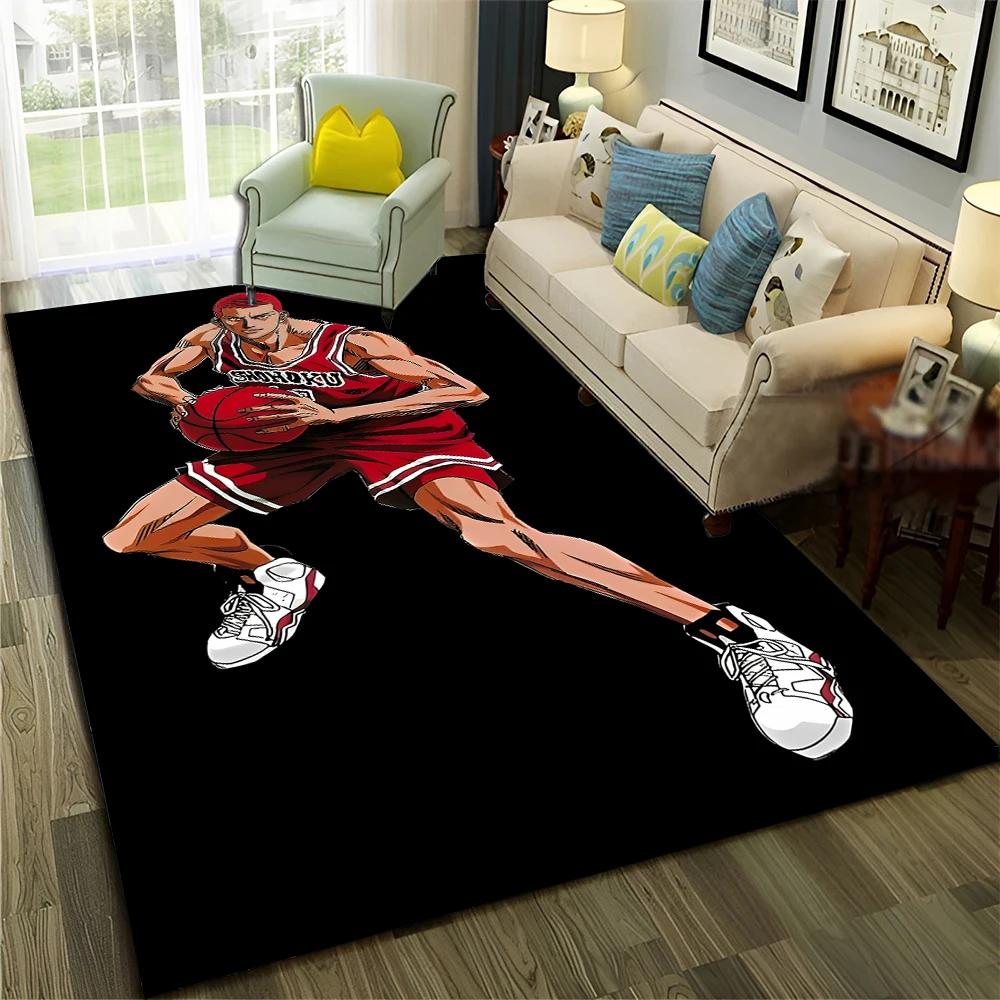 3D Basketball Anime Slam Dunk Cartoon Carpet Rug for Home Living Room Bedroom Sofa Doormat Decor,kid Area Rug Non-slip Floor Mat