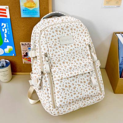 Cow Leopard Print Backpack Junior Senior High School Student Schoolbag Female Campus Backpack