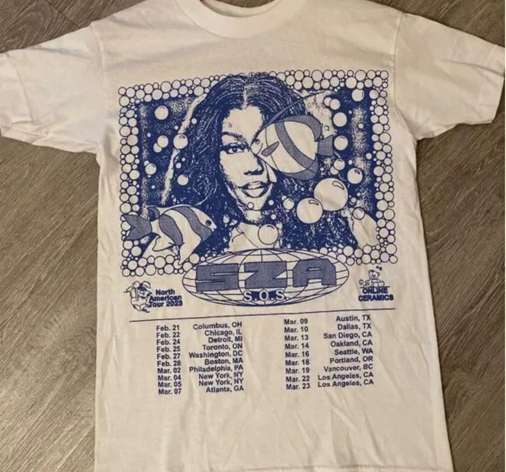 SZA SOS Tour T-shirt, Sza Merch 2023 Shirt, Sza North American Tour