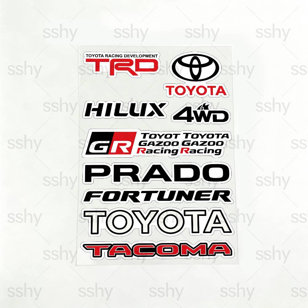 

FOR TOYOTA TRO GR Durable Waterproof Reflective Decor Sticker Scratch Cover For Motorcycle Car Helmet Fridge Accessories 20x30cm