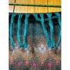 Used Large Native Pattern Stole with Fringe, Shawl, Muffler, Green Tones