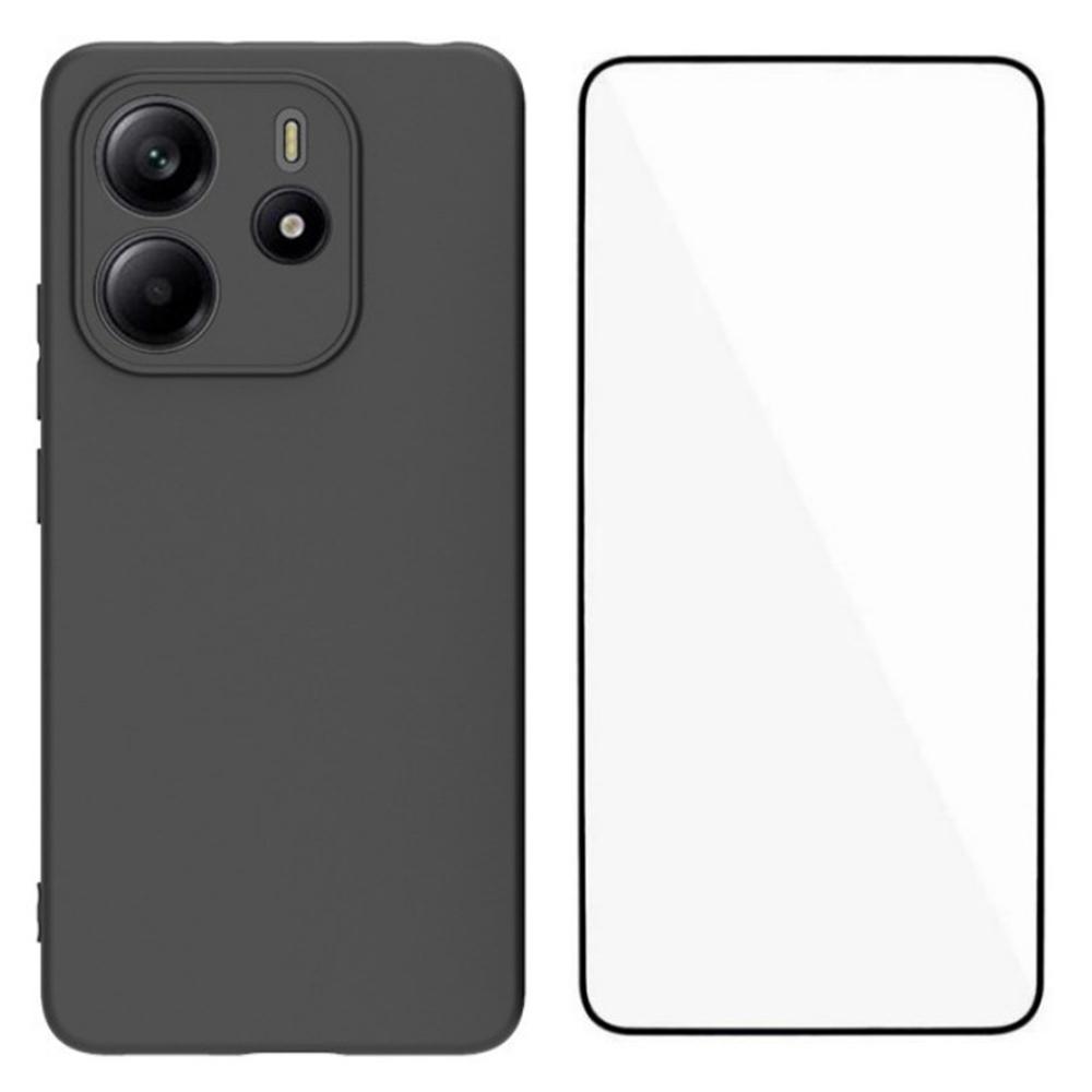 

WANLONFENG MS Series for Xiaomi Redmi Note 14 4G (163.25x76.55x8.16mm) TPU Case Matte Back Cover with Tempered Glass A