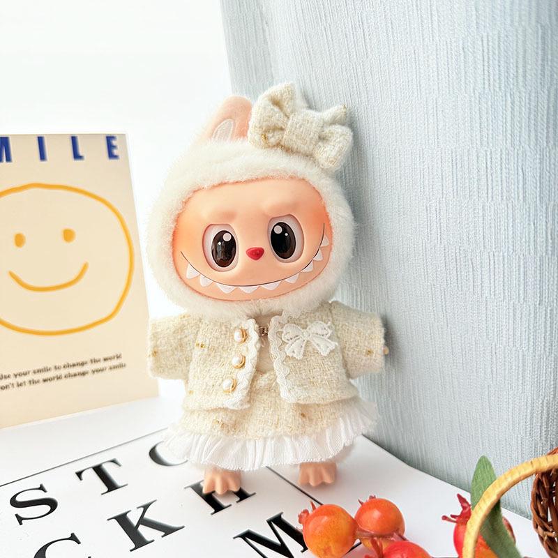 Doll Clothes Exclusive: 17cm Labubu Pendant Keychain with Little Fragrant Style Skirt
