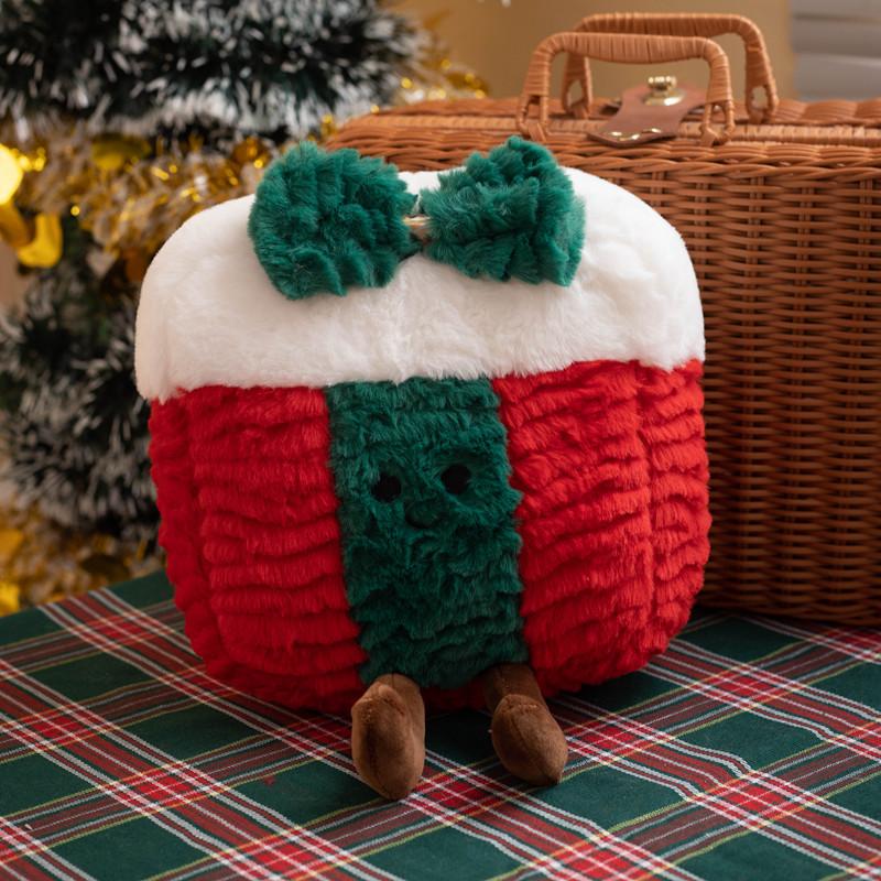 Christmas Tree Gingerbread Man Gift Box Plush Dolls Stuffed Soft Plant Toys For Kids Family Xmas Decoration Gift