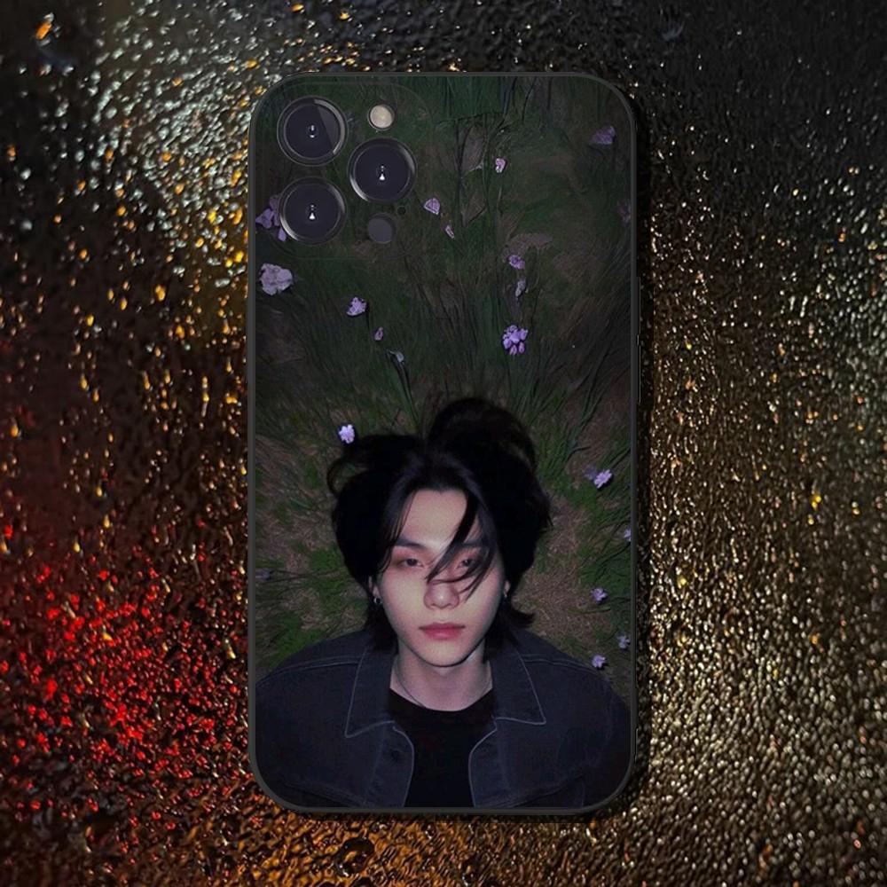 Suga Min Yoon-gi Phone Case For iPhone 16,15,14,13,12,11 Plus,Pro Max,XS,X,XR,SE,Mini,8,7,Soft Silicone Black Cover iPhone12