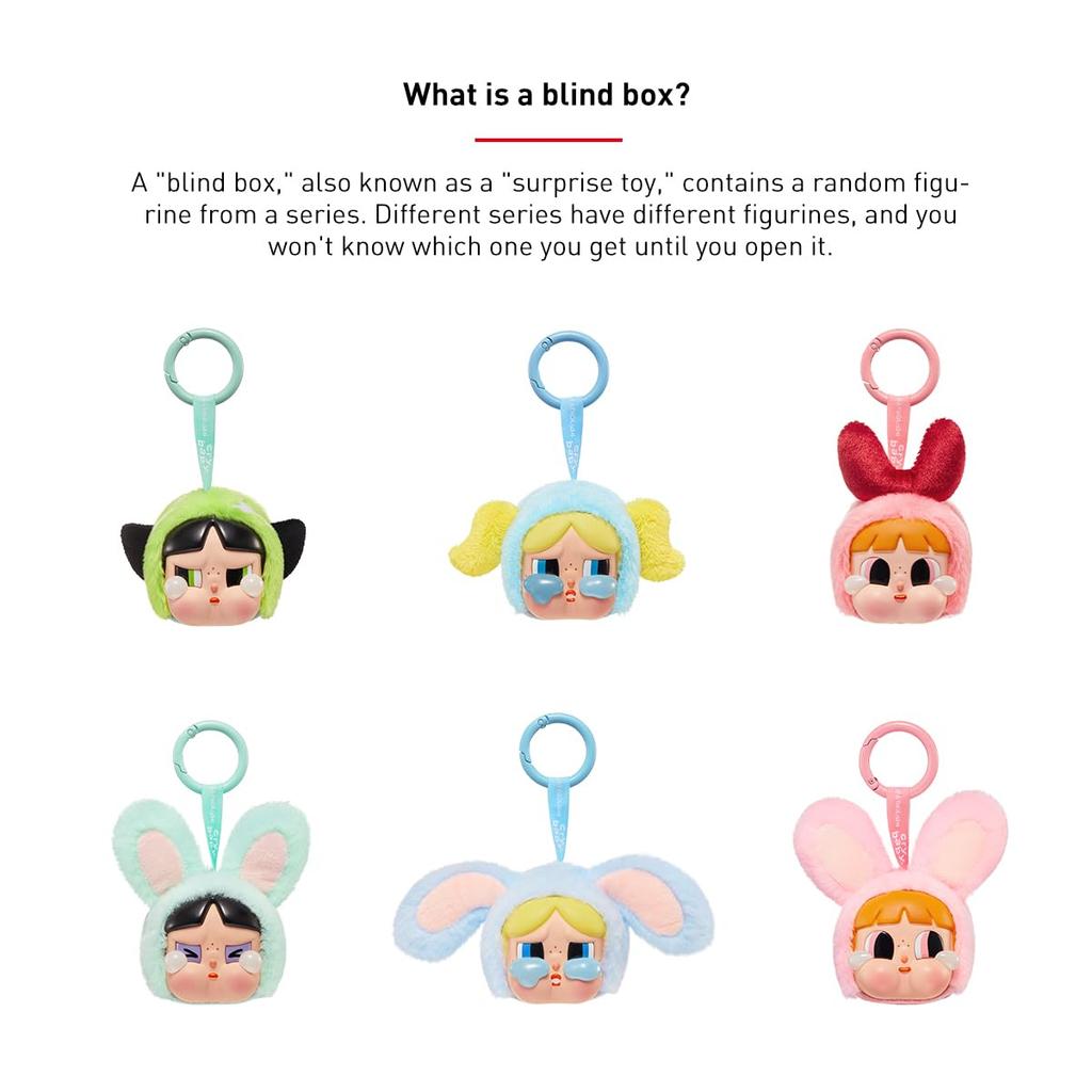 POP MART CRYBABY X Powerpuff Girls Series Vinyl Face Plush Blind Box Box of Pop Mart Gachapon Blind Box Plastic Premium PVC Soft Original Birthday