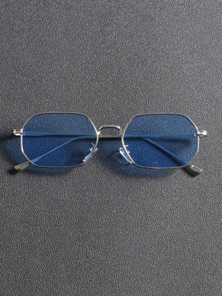 Ochelari de damă metalici cu ramă completă, poligonali, retro, eleganți, la modă, potriviți pentru naveta zilnică, activități în aer liber și vacanță