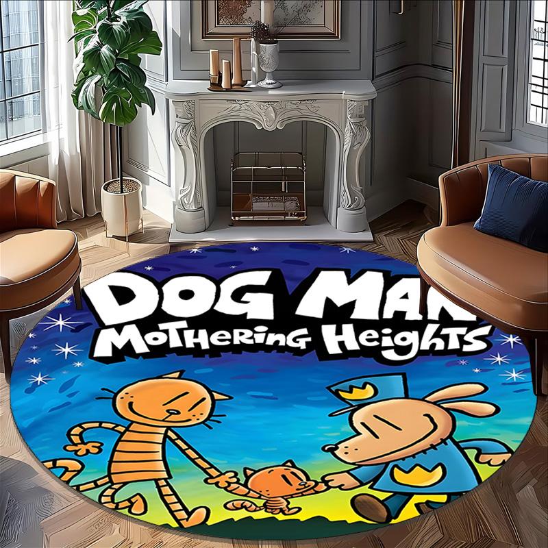 1pc DogMan2 Design Printed Area Round Carpet for Bedroom Living Room Home Decor Rugs Mat Non Slip Mat Rug for Bedside