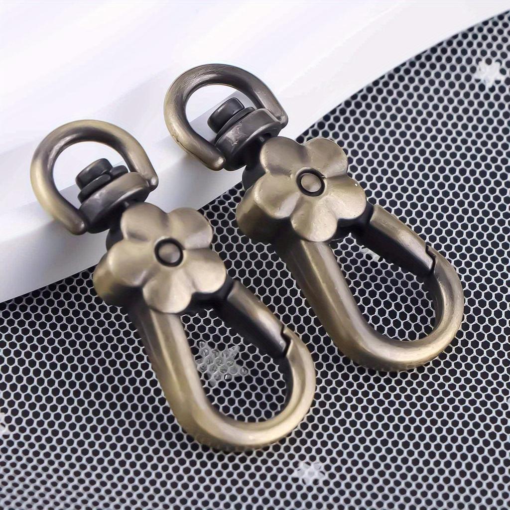 5 Stück Handtaschenverschlüsse Henkel Blume Karabiner Metallverschlüsse Drehauslöser-Clips Karabinerhaken Taschenschlüsselringe Schlüsselanhänger Taschenzubehör
