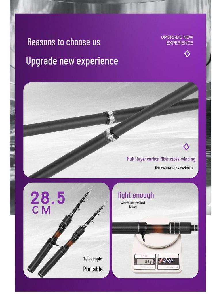 Dragon Roar Ultra-light Telescopic Carbon Fiber Lure Rod Set