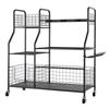 VEVOR Garden Tool Organizer with Wheels, Large Metal Garage Storage Rack, for Rakes/Shovels/Brooms