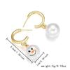 New Creative Exquisite Christmas Rhinestone Snowflake Pearl Hat Snowman Stud Earrings For Women Girl Christmas Festive Jewelry