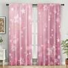 Pink Star Glitter Curtains Drapes Romantic Aesthetic Bokeh Window Treatment Sheet for Bedroom Living Room Decor