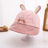 Kids Winter Corduroy Cartoon Animal Bucket Hat Baby Windproof Warm Brimmed Cap for Boys and Girls