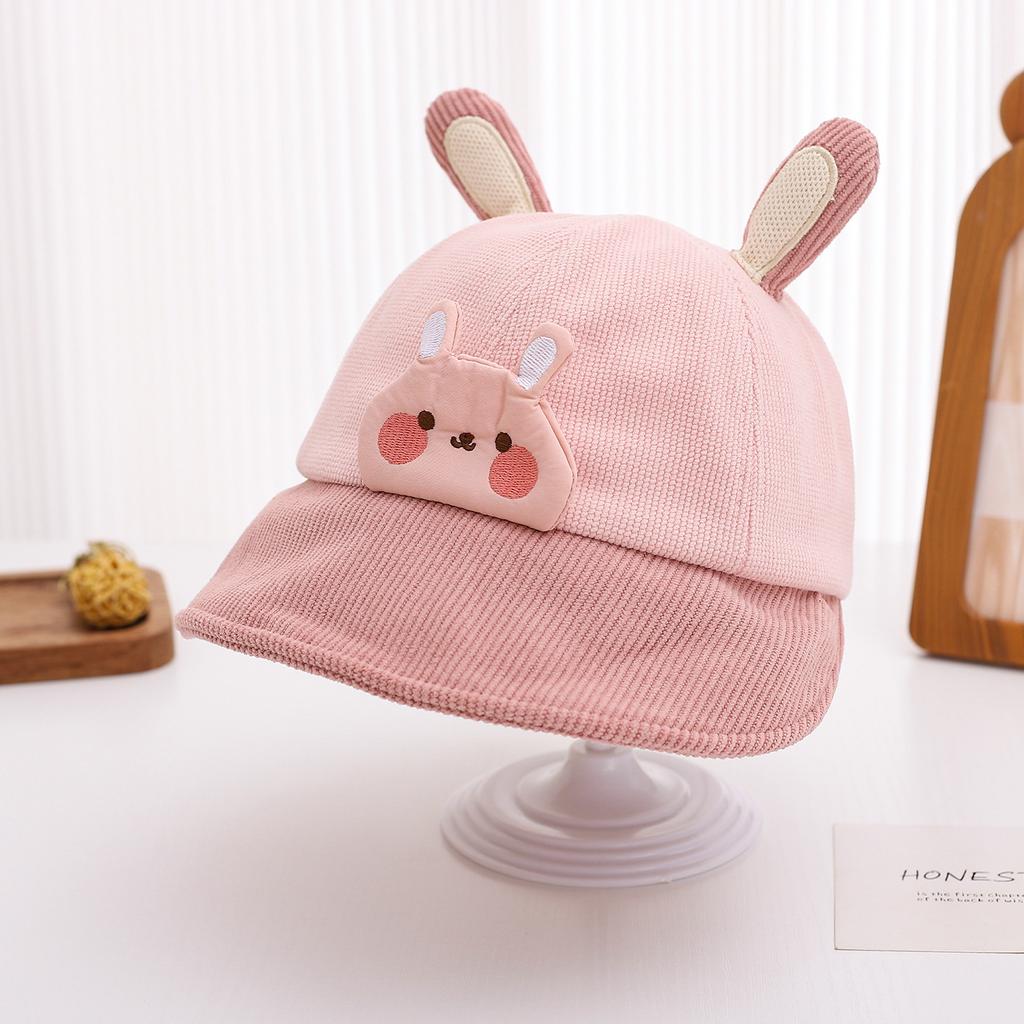 Kids Winter Corduroy Cartoon Animal Bucket Hat Baby Windproof Warm Brimmed Cap for Boys and Girls