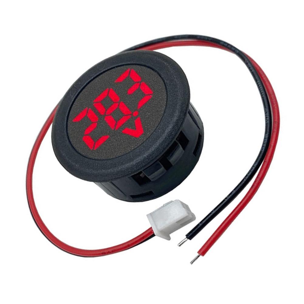 1 Pcs DC5-100V Digital Display Round 2-wire Voltmeter DC Digital Car Current Meter DC Digital Voltmeter Tool Accessories