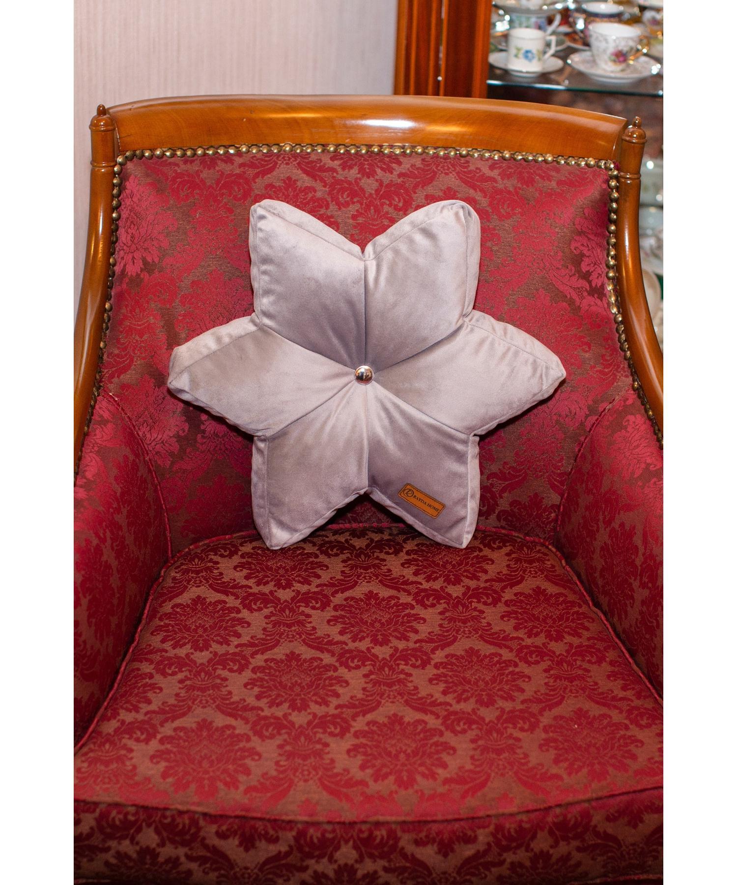 

Decorative Gray Color Velvet Star Pillow Starr 42*42 Cm